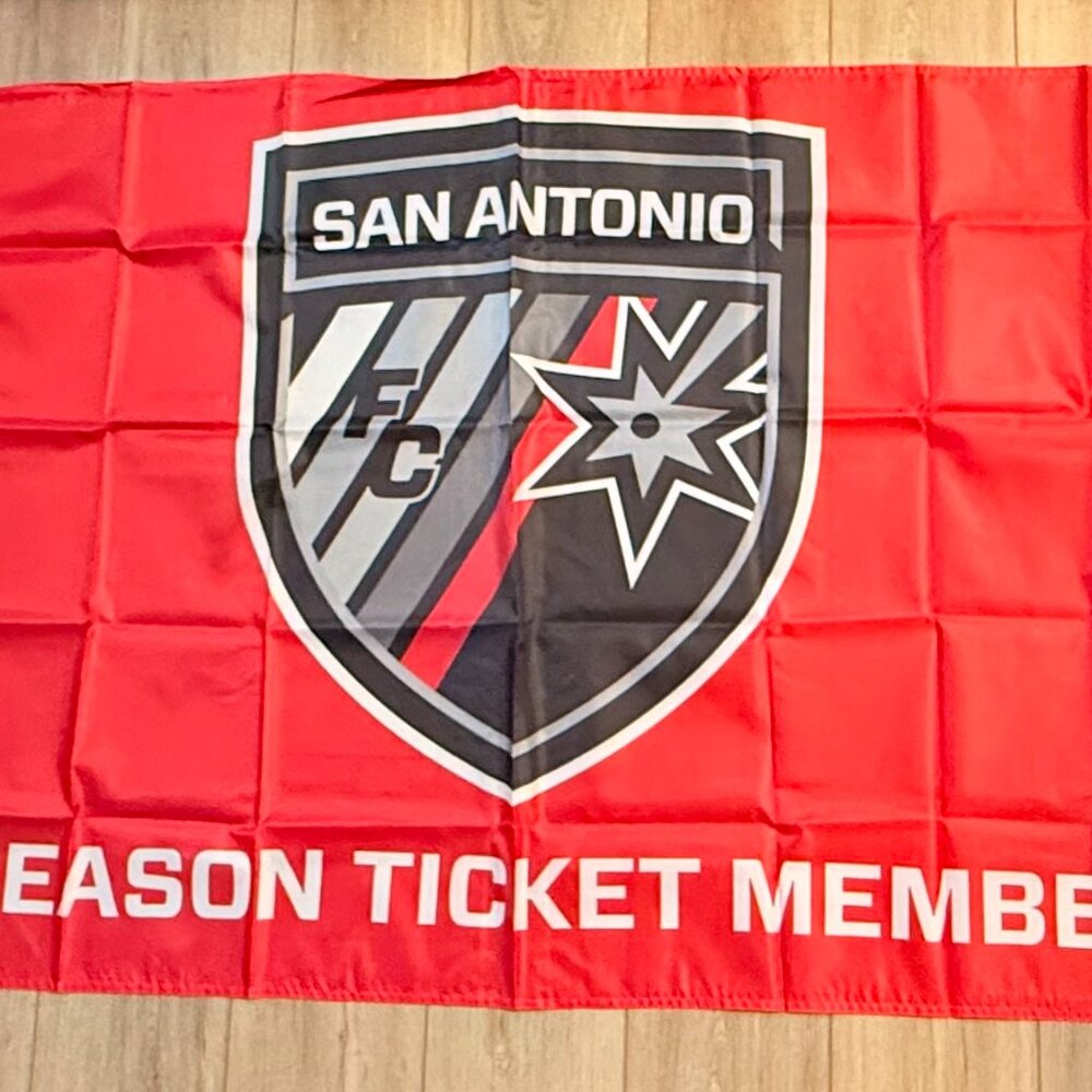 San Antonio FC Soccer Flag Season Ticket Member Exclusive Banner Red USL Logo